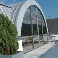 Folierte Glasfront - Außenansicht