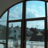 Folierte Glasfront - Innenansicht