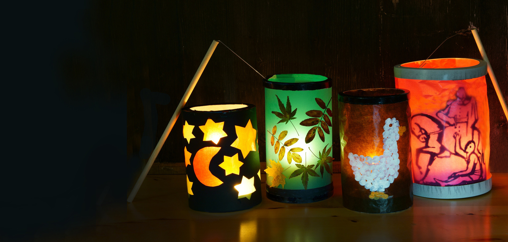 Laternen für Sankt Martin, Martinsumzug, Banner, Header, Headline, Panorama Laternen für Sankt Martin, Martinsumzug, Banner, Header, Headline, Panorama