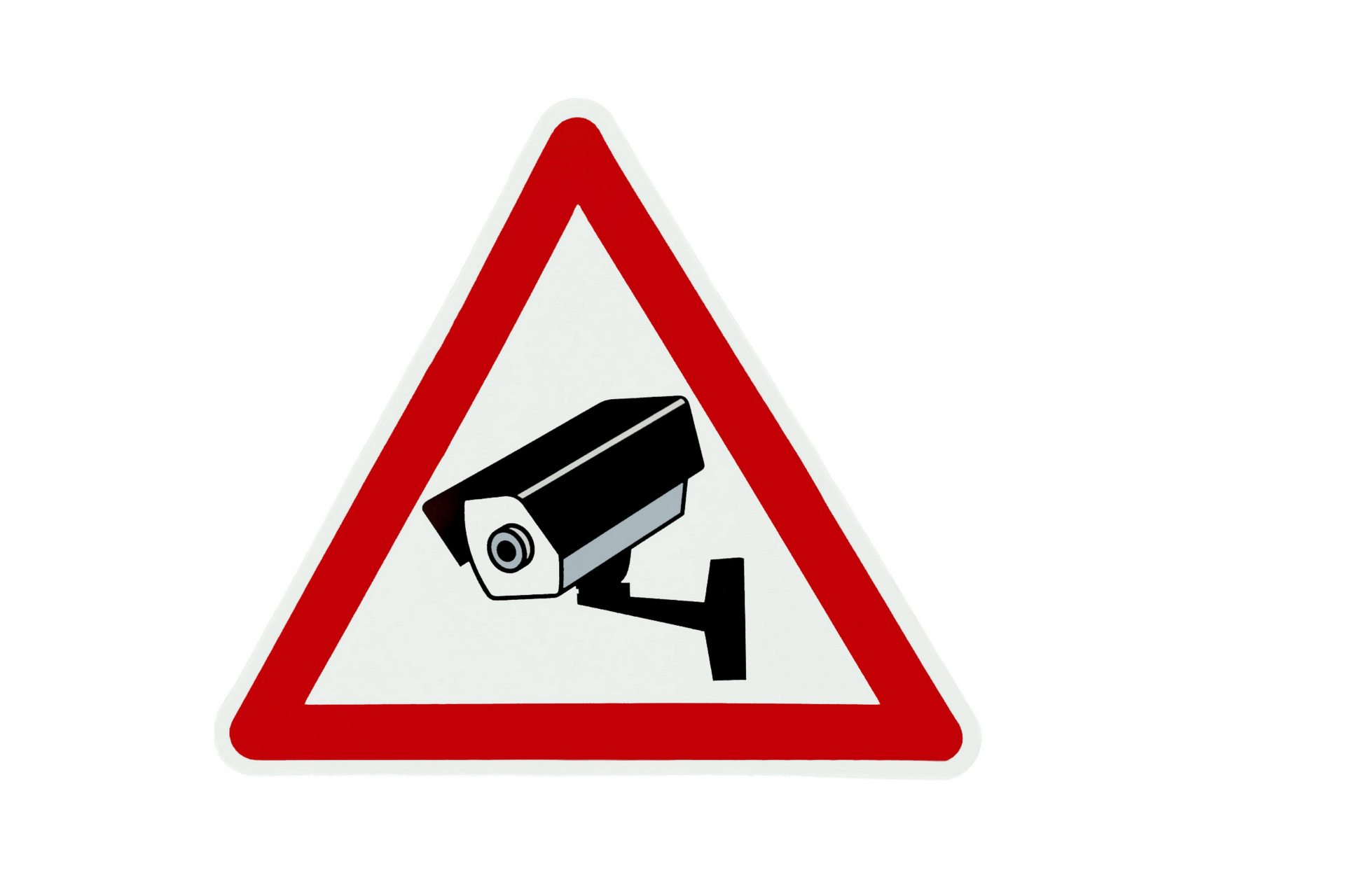 Dreieckiges Warnschild Videoüberwachung ohne Beschriftung