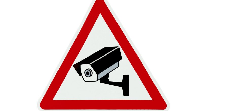 Dreieckiges Warnschild Videoüberwachung ohne Beschriftung