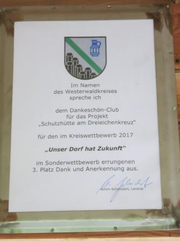 Urkunde zum 3. Platz des Kreiswettbewerbs 2017