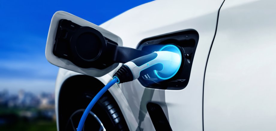 EV charging station for electric car in concept of green energy and eco power EV charging station for electric car in concept of green energy and eco power