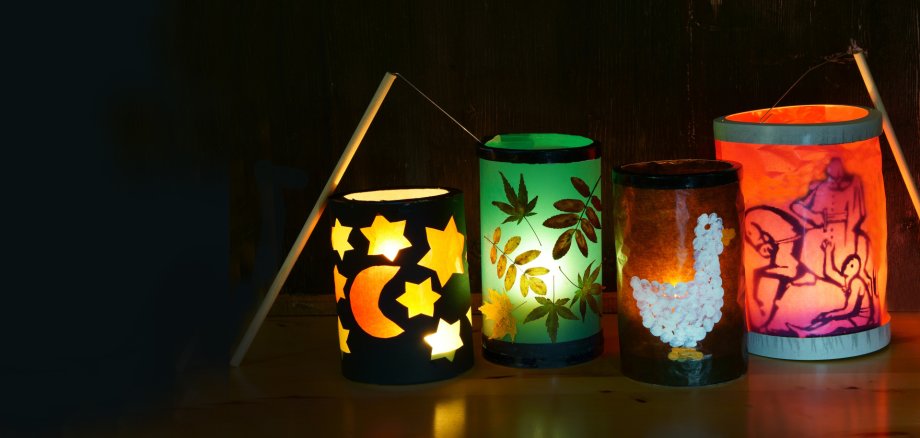 Laternen für Sankt Martin, Martinsumzug, Banner, Header, Headline, Panorama